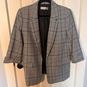 Kasper Women's Checkered Blazer - Black and Green